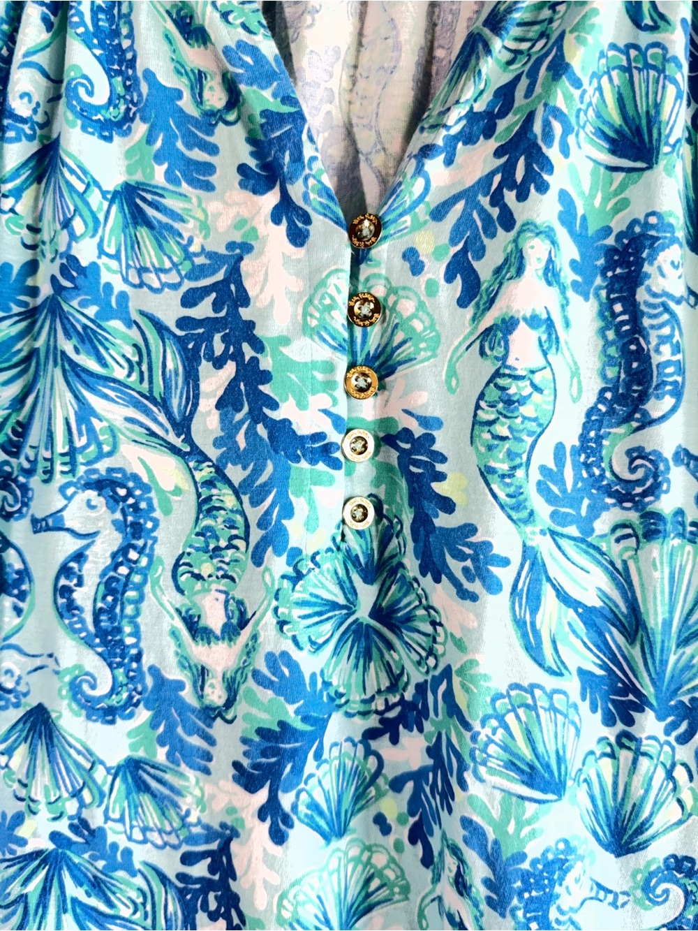 Lilly Pulitzer Azlynn Dress Sea Glass Aqua Seeing Double Mermaid XS - Picture 4 of 7